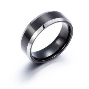 2022 Custom New Couples Ring Fashion Jewelry Simple Style Black Tungsten Steel Ring
