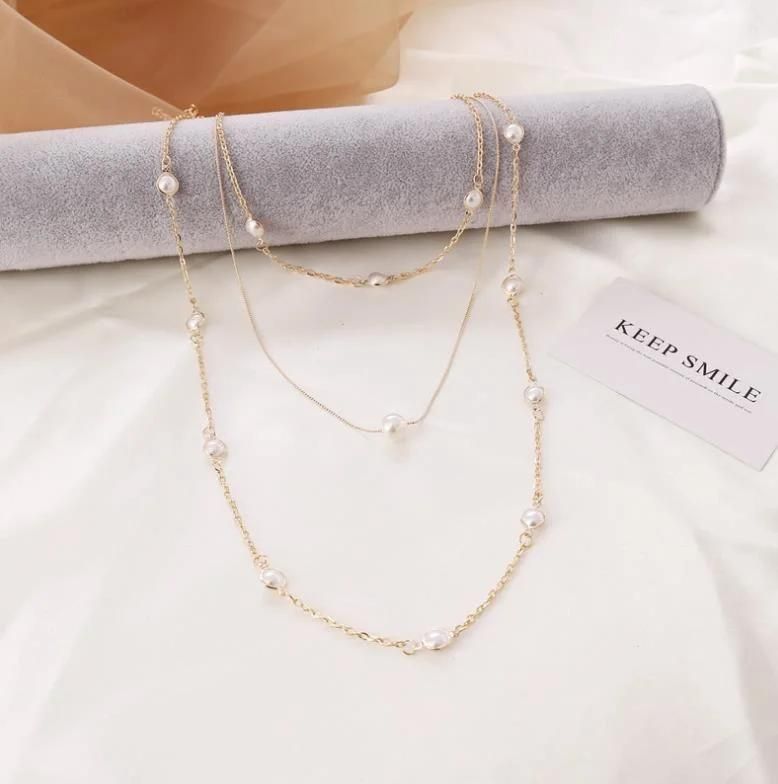 Pearl Versatile Choker Necklace Set for Women with Multiple Layers