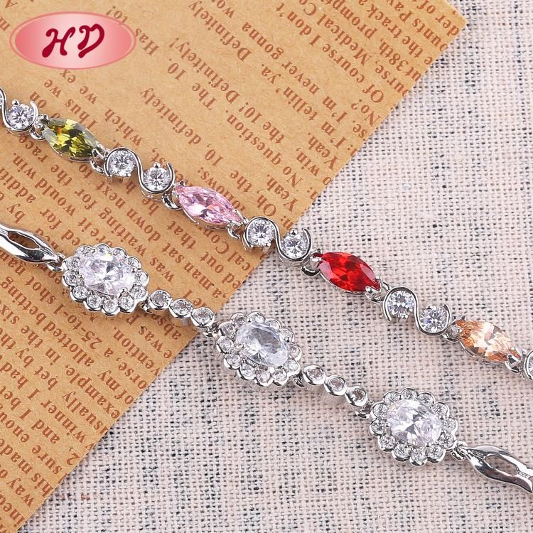 Fashion Luxury Rhodium Color Jewelry Charm Bracelet