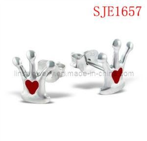 Charming Crown Design Stainless Steel Earring Jewelry (SJE1657)