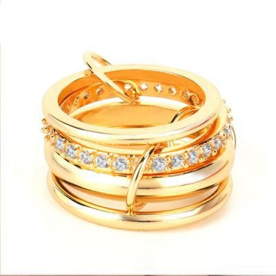 Elegant Jewelry for Women Four-in-One Ring Brass Free Rings