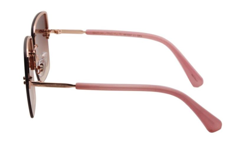Wholesale Latest Fashion Polarized Large Rectangular Frame Metal Women Sunglasses