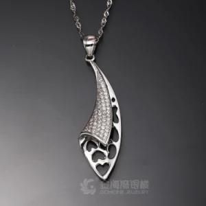 Halo Fashion Slender CZ 925 Silver Pendant