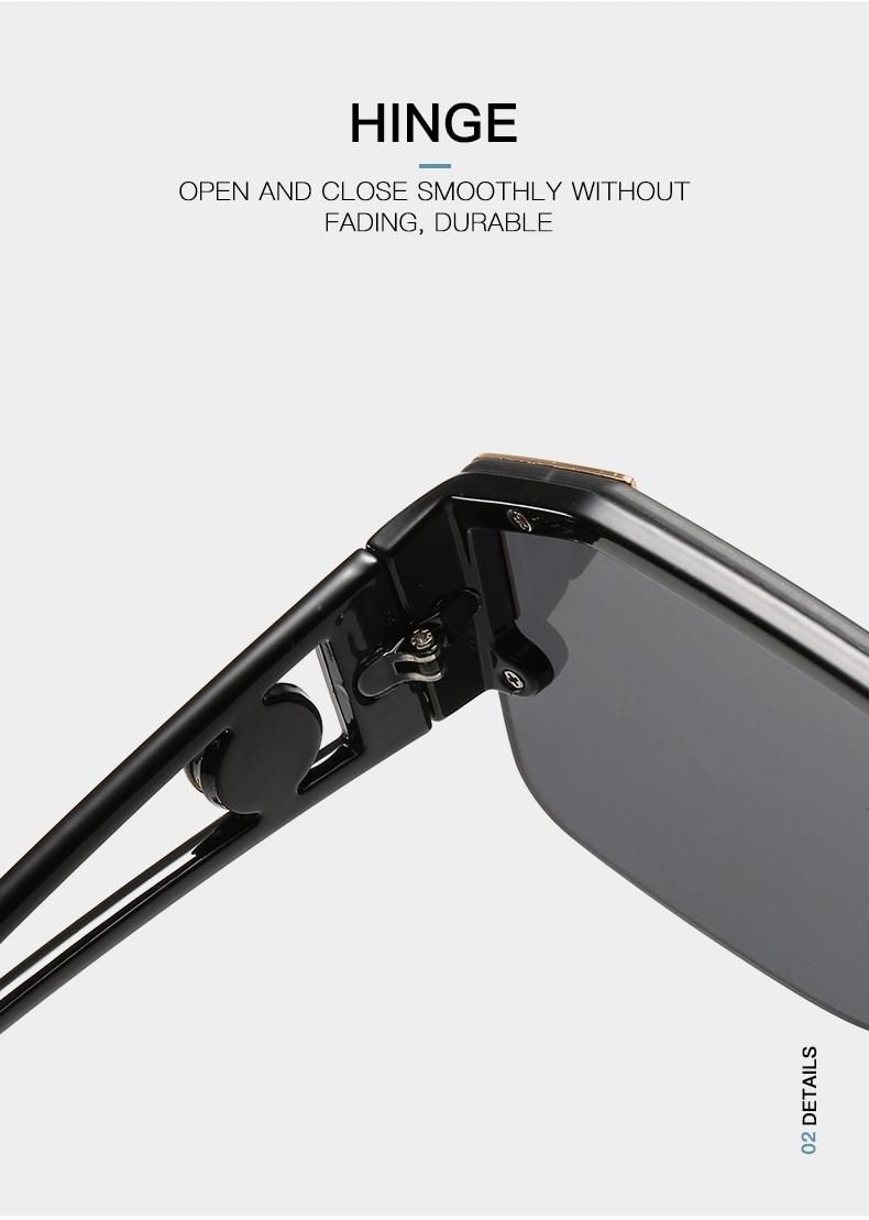 Lion Head One-Piece Sunglasses European and American Trend Big Frame Sunglasses Female Personality Hollow Temple Glasses