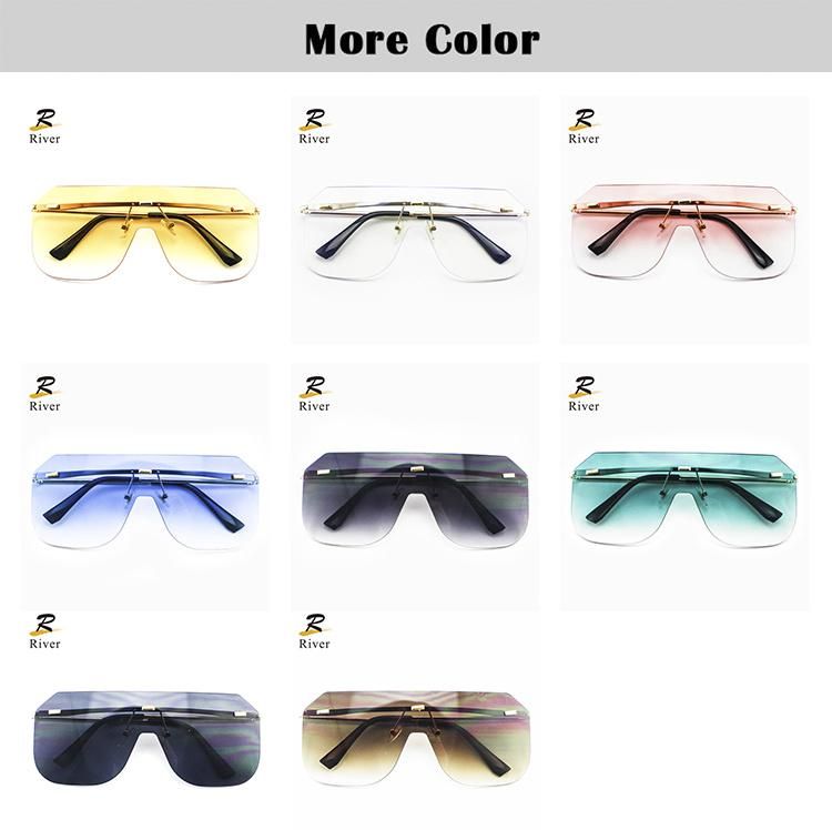 Fashion Oversize Custom Logo Stock Frameless Women Sunglasses
