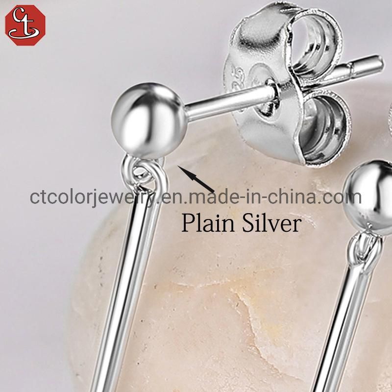 Fashion Retro Long Stud Earrings Silver Jewelry Wholesale Fashion women′s jewellery