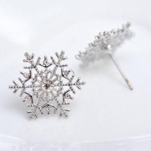 Imitation Jewelry -Frozen Crystal Snowflake Stud Earrings for Women
