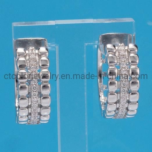 Fashion Jewelry Earring Rainbow Pave CZ Earrings Dainty Hoop Huggie Jewelry 925 Silver Earrings