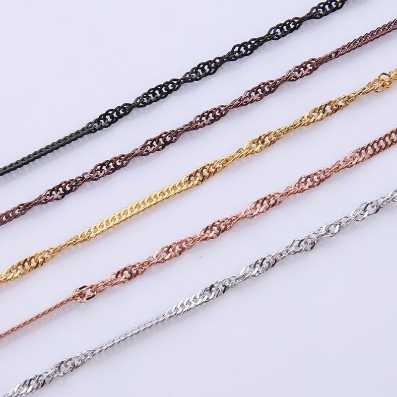 Stainless Steel Fashionable Necklace Double Wire Cable Chain with Wave