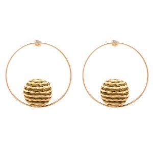 Fashion Jewelry Women Accessories Thin Hoop Ball Stud Earrings