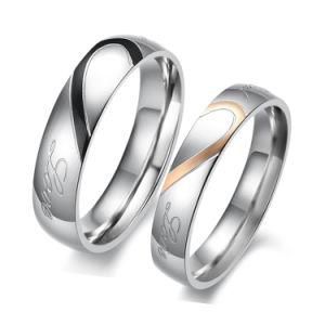 Fashion Hot Selling 316L Stainless Steel Wedding Heart Love Ring