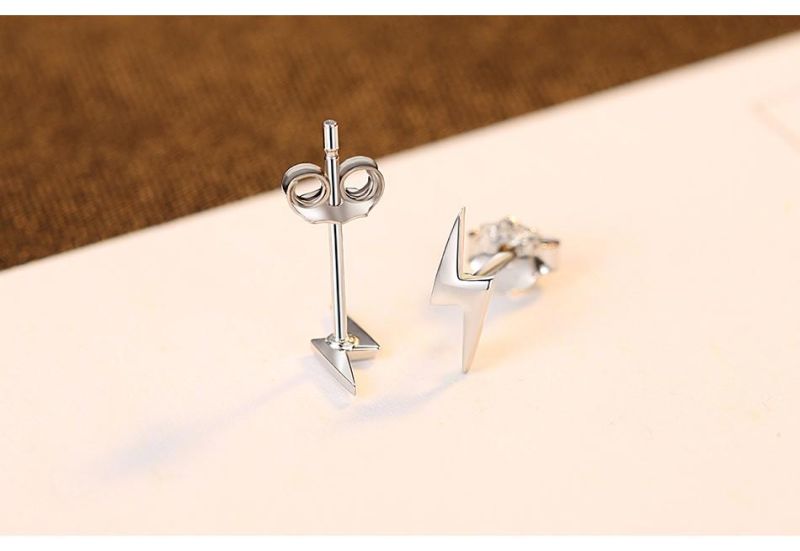 Fashion Jewelry Silver Ear Stud Earring Lightning Lip Studs