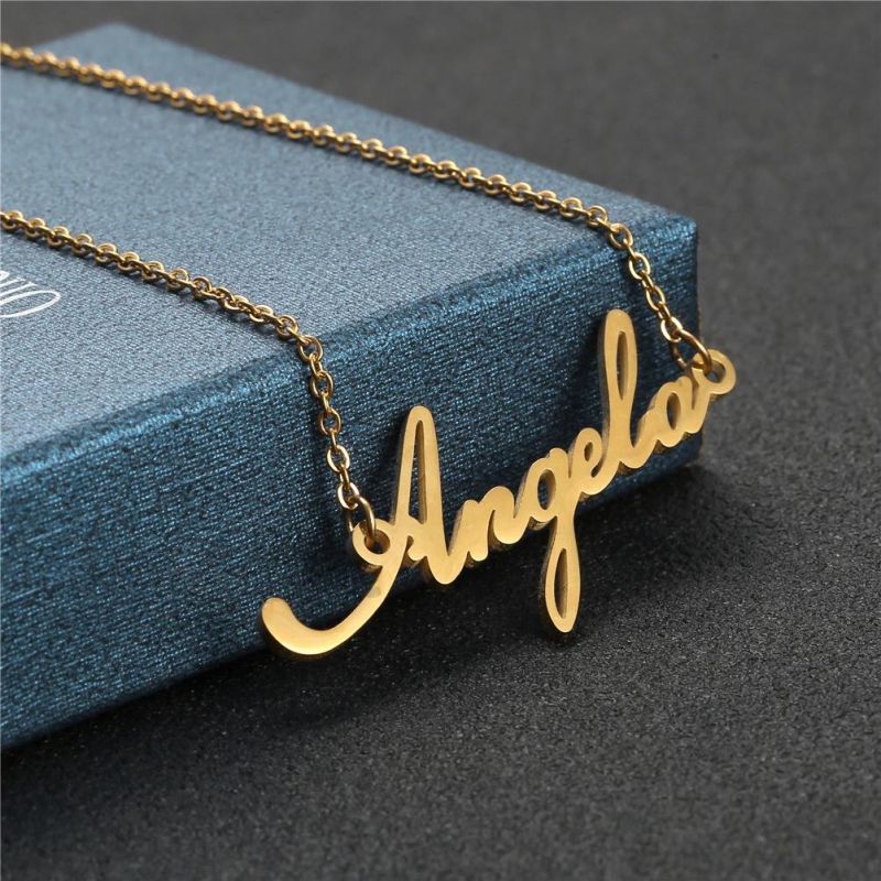 Custom Name Necklace Personalized Initial Necklaces in Golden