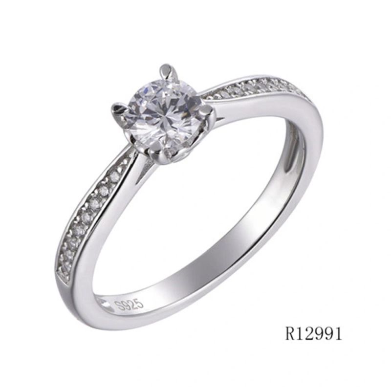 925 Sterling Silver Daily Engament CZ Ring for Women
