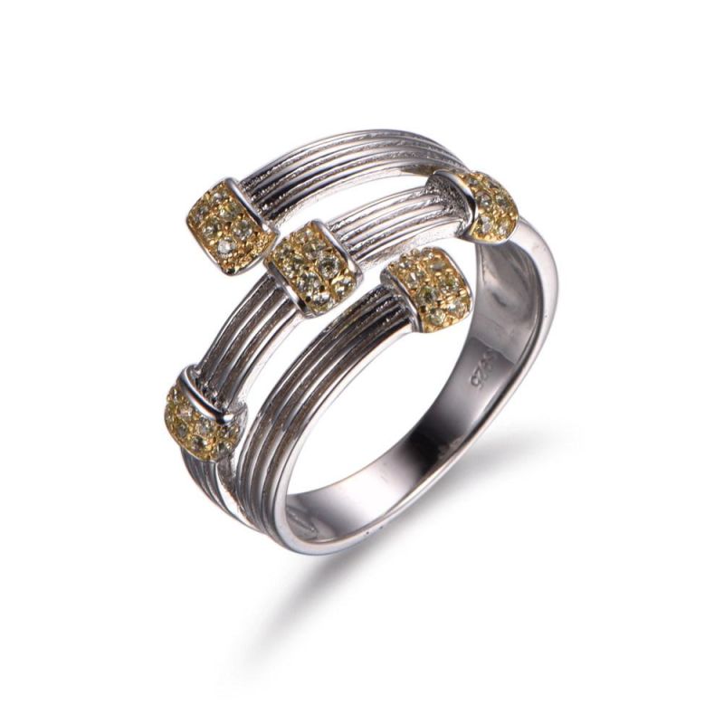 New Design 925 Silver with CZ Line Style Ring