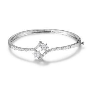 New Type Costume Jewelry Rhodium Plated Copper Bracelet Bangle