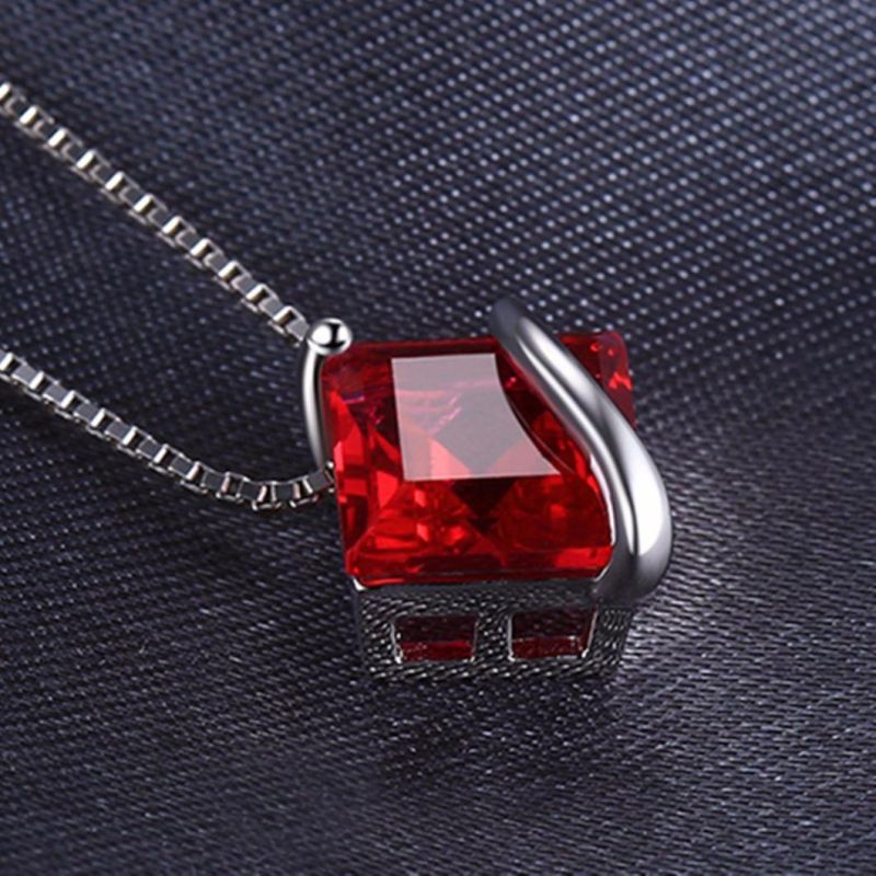 Created Red Ruby Pendants 925 Sterling Silver Brand Wedding Fashion Jewelry for Women Wholesale