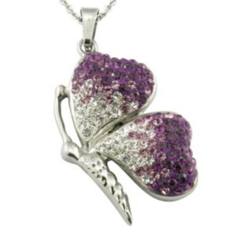 Resin Enamel Butterfly Women Necklace