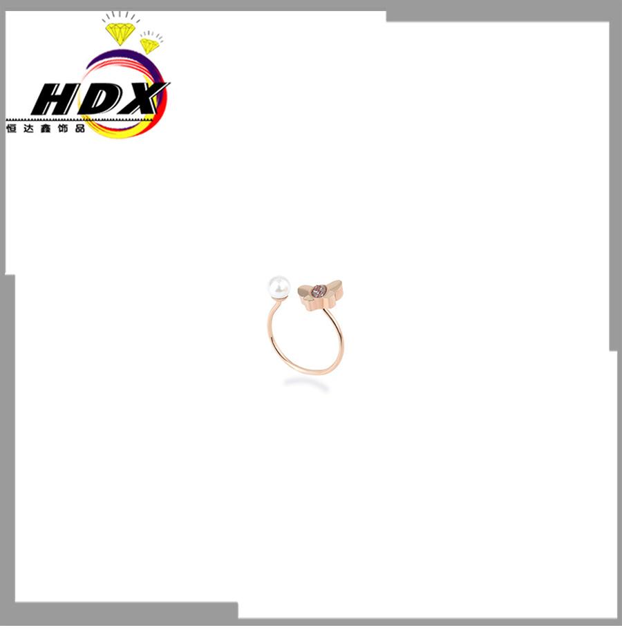 Fashionable and Beautiful Pearl Stainless Steel Ring