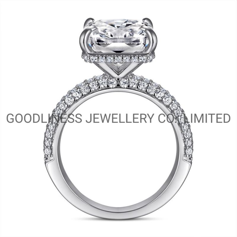Luxury Promise Wedding Eternity Silver Women CZ Engagement Diamond Rings