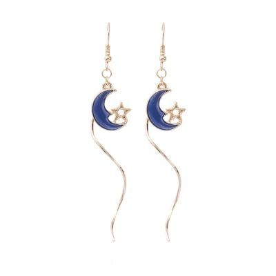 New Fashion Jewelry Moon Shape Alloy Retro Eardrop