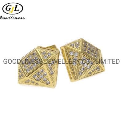 Iced out Luxury Diamond Stud Earrings Hip Hop Urban Jewelry