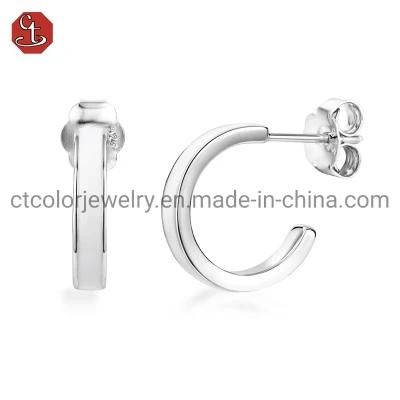 Custom Fashion Jewelry for Women 925 Silver Jewelry White Enamel Earrings