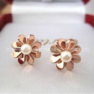 Women Stainless Steel Flower Design Earrimgs (SE070)