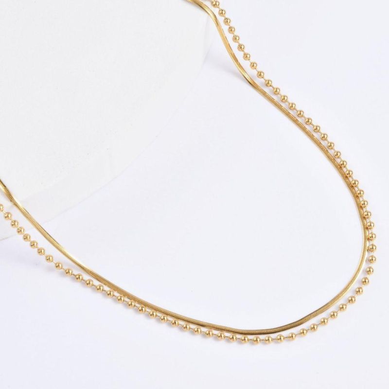 Wholesale Newest Stainless Steel Fashion Imitation Jewelry Accessories Layering Chain Necklace for Lady Jewel Design