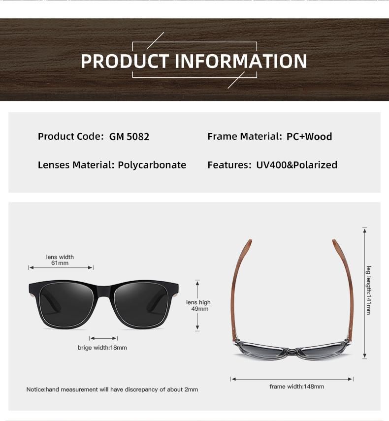 Fashion Glasses Sunglasses Unisex Custom Polarized Wood High Quality Sun Glasses Sunglasses