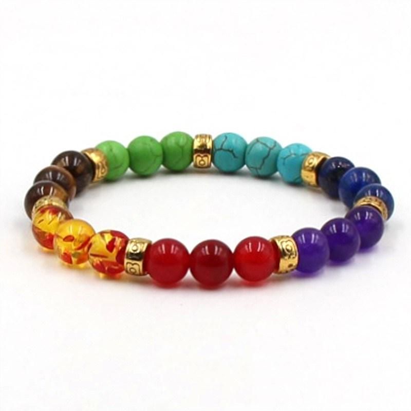 Natural Stone Colorful Chakra Energy Bracelet Fashion Accessories Jewelry