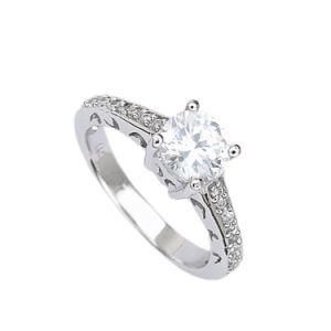 New 925 Silver Shiny Luxury White Cubic Zirconia Lady&prime;s Ring