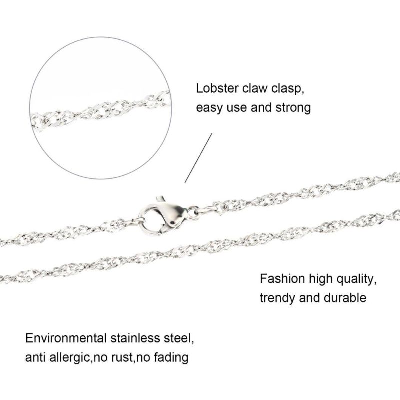 Wholesale Fashion Gold Plated Stainless Steel Singapore Chain Necklace Jewellery for Women Fashion Jewelry Making