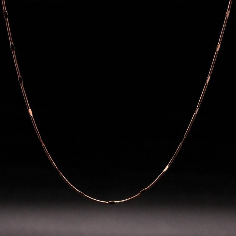 Fashion Accessories Stainless Steel Jewelry Round Snake Chain Embossed Necklace