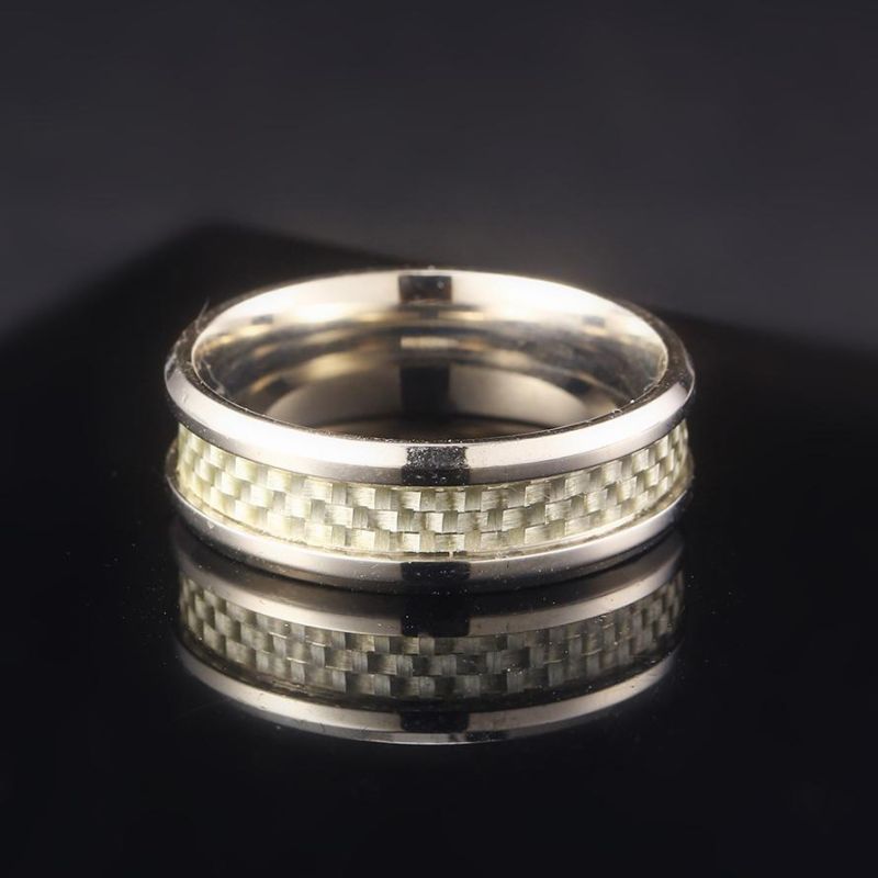 European and American Personality Rings Tungsten Steel Men′ S Rings Carbon Fiber Tungsten Steel Jewelry Wholesale