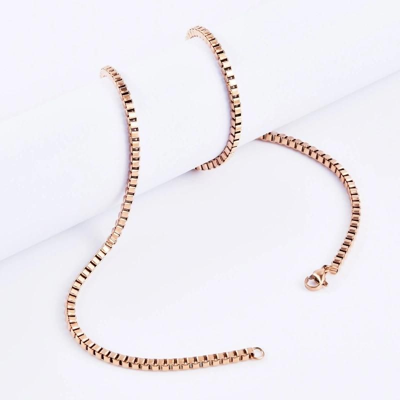 Gold Plated Box Chain Stainless Steel Jewelry Necklace Bracelet Handcraft Design Fashion Jewellery