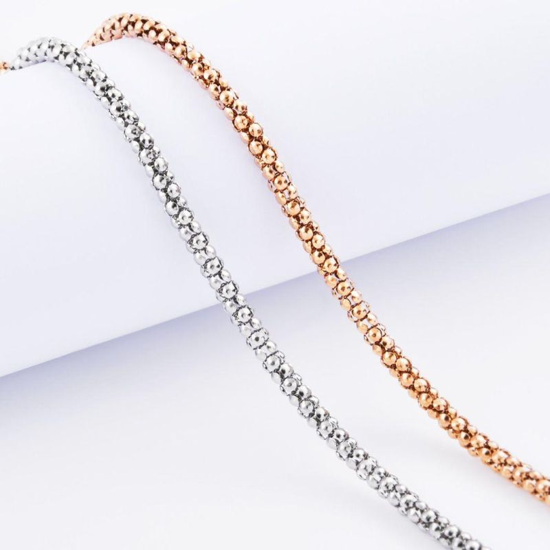 Manufacturer Fashion Jewelry Ladies Accessories Stainless Steel Pop Corn Chain Bracelet Fashion Jewellery Necklace for Handcraft Making