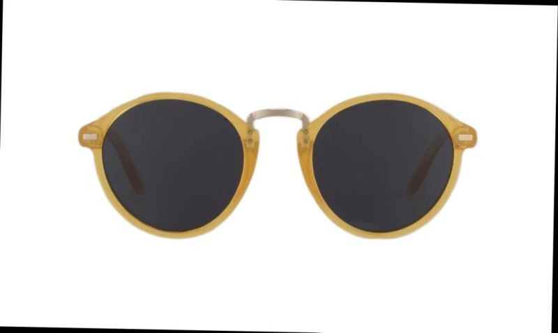 Fashionable Ladies Plastic Sunglasses with Metal Decoration