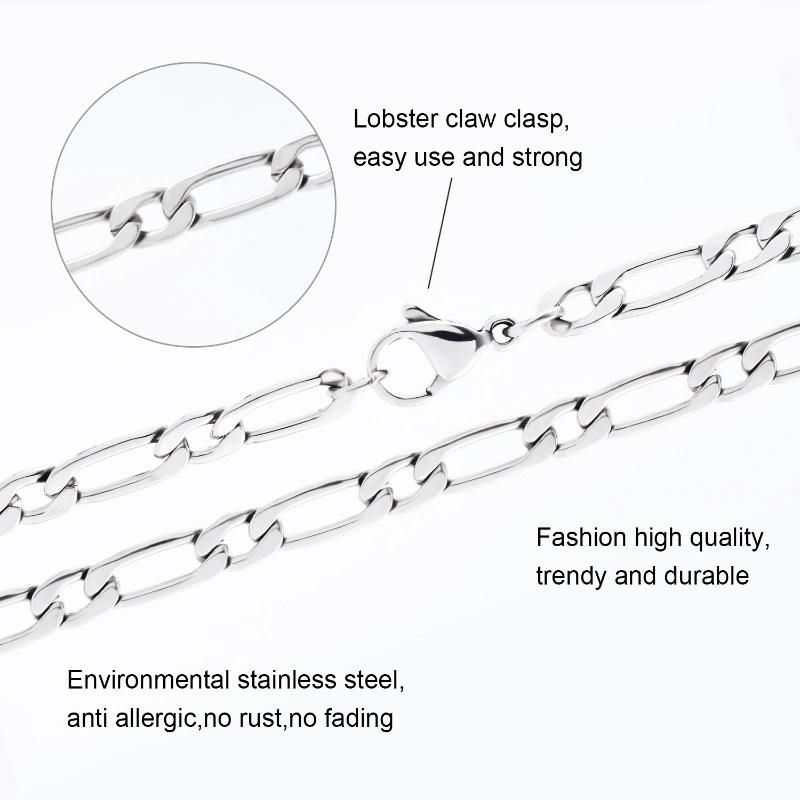 Fashion Stainless Steel Silver Nk Chain Necklace for Hiphop Style and Bag Jewelry Accessories