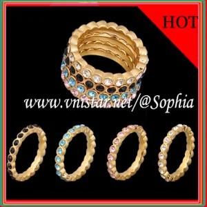 Rhinestone Gold Plated Fashion Ring