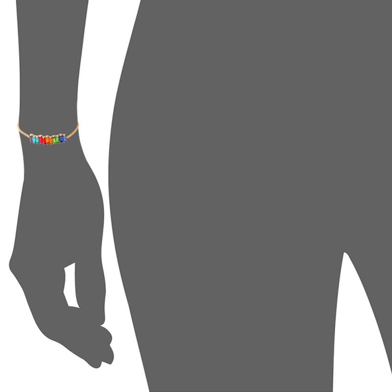 Special Design Brass Material Rainbow Rhinestone Bracelet for Women