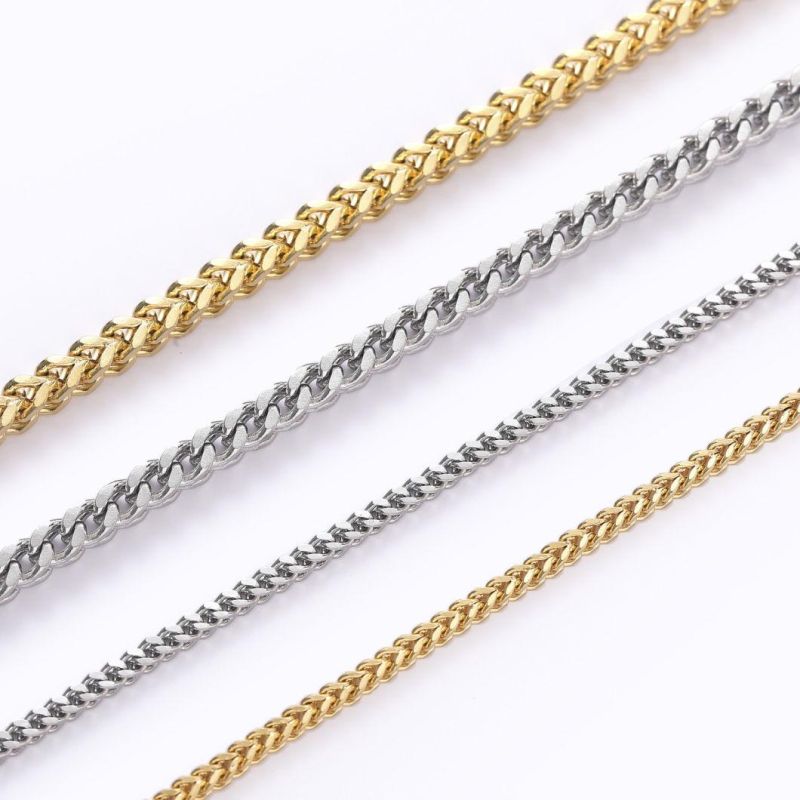 Hip Hop Stainless Steel Plus-Reverse Chain Fish Bone Chain