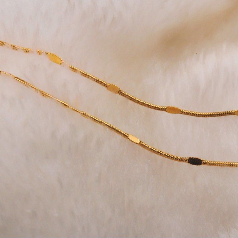 Fashion Accessories Stainless Steel Jewelry Round Snake Chain Embossed Necklace