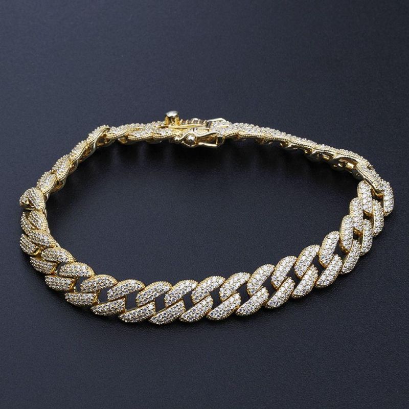 Exaggerated Personality 18cm Link Chain Hiphop Style Jewelry Cuban Gold Bracelets for Men Designs
