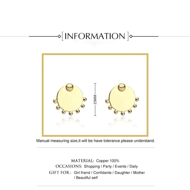 Circular and Beads Combination Shape Earring with Smooth Surface