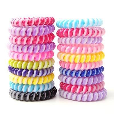 Double Color Elastic Spiral Telephone Wire Hairbands (JE1604)