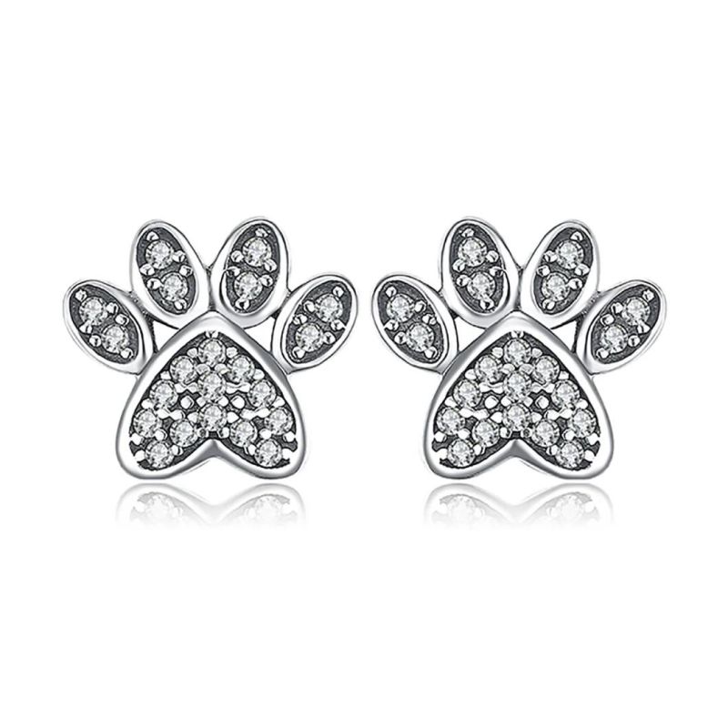 S925 Sterling Silver Necklaces Dog Paw Necklaces Baby Pet Pendants Charms Necklaces for Women