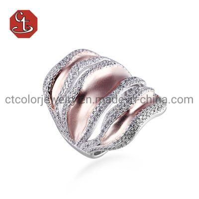 Sandblasted Rings Fashion Metal Pave CZ Silver or Brass Ring Men Jewelry
