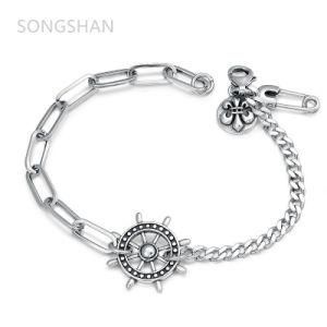 Hot Selling Sterling Silver 925 Jewellery Bracelet Solid Bismark Mesh Link Women Chain Bracelet