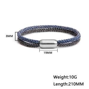 Fashion Simple &#160; Stainless Steel Accessory Leather Men Bracelet